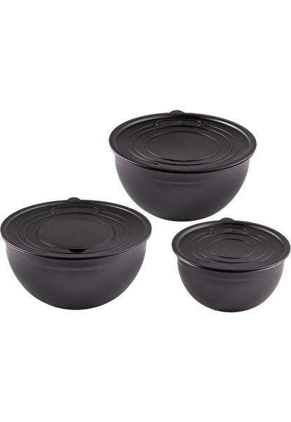 Jumbo Globe 9 Parça Rendeli Saklama Kabı Seti - Mat Siyah