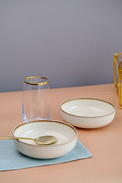 Kütahya Porselen Moderna Çorba Kasesi Tarçın 15 CM 2'li