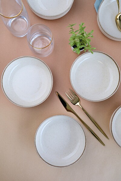 Kütahya Porselen Moderna Çorba Kasesi Tarçın 15 CM 6'lı