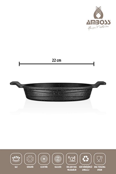 Amboss 9 Parça Siesta Paslanmaz Çelik Saklama Kabı Sahan Set - Krep Tava