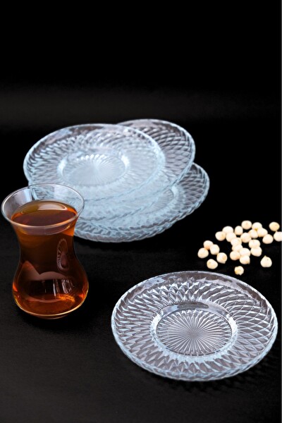 Tabak Evi 2494 Aden Sensu 12 CM Sade 6'lı Cam Çay Tabağı