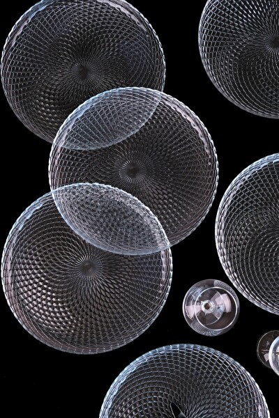 Tabak Evi 2345 Aden Cam 26 CM 6'lı Sade Servis Tabağı