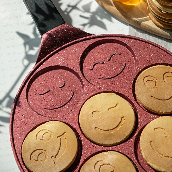 Nehir Bordo Alüminyum Döküm Krep Tavası - 27 CM