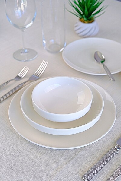 Tabak Evi Sofia Beyaz Porselen Yemek Takımı 24 Parça 6 Kişilik