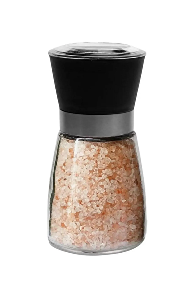 Kitchen Design Lab Baharat Öğütücüsü, Cam Gövdeli Kapaklı 10 CM 2 Adet Siyah Beyaz Tuz Karabiber Değirmeni