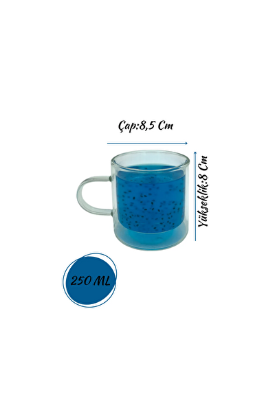 Kitchen Design Lab Çift Cidarlı 250 ML Cam Kupa Seti 6 Adet 2128