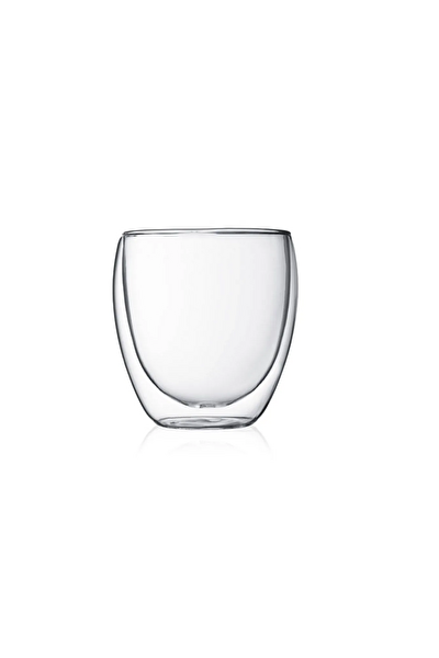 Kitchen Design Lab Yeni Tasarım Çift Cidarlı Borosilikat 250 ML Şeffaf Cam Bardak 6 Adet - 2771