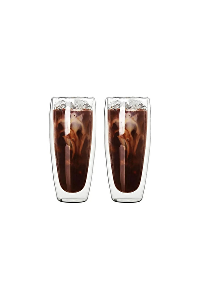 Kitchen Design Lab Çift Cidarlı Uzun 320 ML Cam Bardak Seti 2 Adet 2324