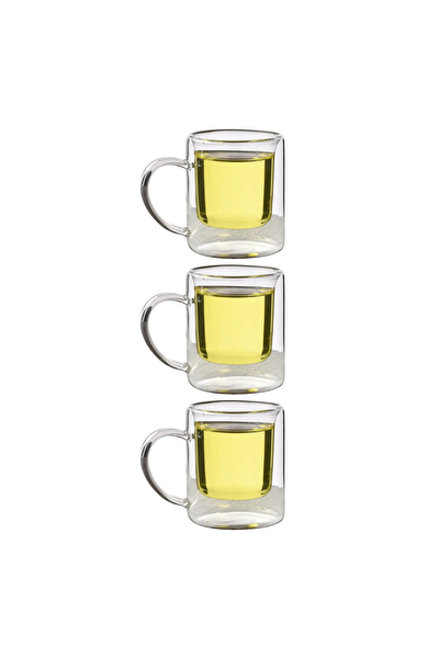 Kitchen Design Lab Çift Cidarlı Borosilikat Cam Kupa 200 ML 3 Adet - 1837