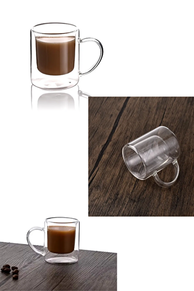 Kitchen Design Lab Çift Cidarlı Borosilikat Cam Kupa 200 ML 2 Adet - 1837