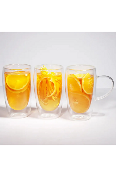 Kitchen Design Lab Çift Cidarlı Cam Kupa Seti 400 ML 2 Adet 2039