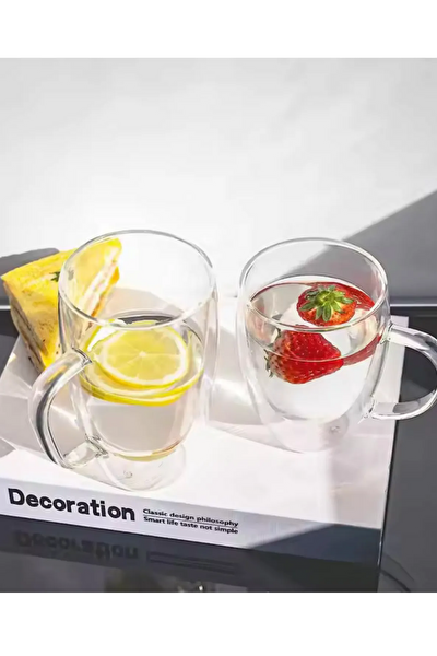 Kitchen Design Lab Çift Cidarlı Cam 300 ML Kupa Seti 4 Adet 2038