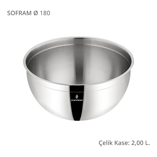 Sofram 18 CM Çelik Kase 2 Litre