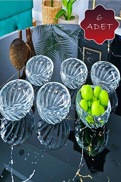 Mithra Life 6 Adet Cam Lokumluk Sosluk Reçellik Sunumluk Kase MIT1174