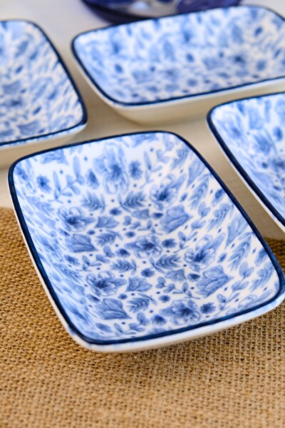 Tabak Evi Blue Heaven Kayık Tabak 4'lü 17x12x3 CM