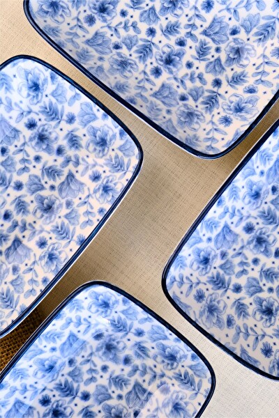 Tabak Evi Blue Heaven Kayık Tabak 4'lü 17x12x3 CM