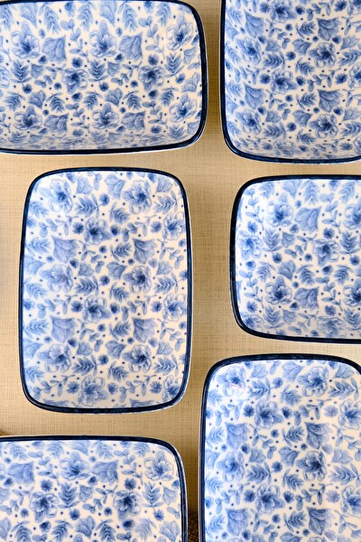 Tabak Evi Blue Heaven Kayık Tabak 6'lı 17x12x3 CM