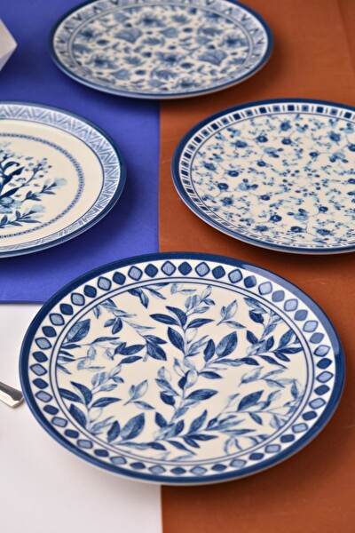 Tabak Evi Porselen Blue Heaven Pasta Takımı 20 CM 4 Kişilik 4 Parça TVL4PTPRS1194