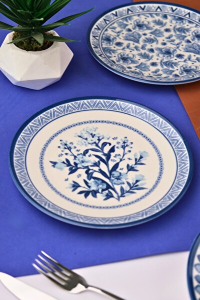 Tabak Evi Porselen Blue Heaven Pasta Takımı 20 CM 4 Kişilik 4 Parça TVL4PTPRS1194