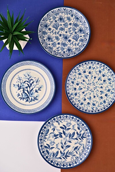 Tabak Evi Porselen Blue Heaven Pasta Takımı 20 CM 4 Kişilik 4 Parça TVL4PTPRS1194