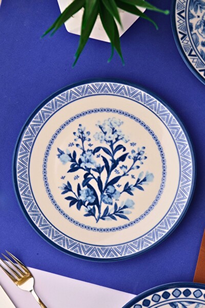 Tabak Evi Porselen Blue Heaven Pasta Takımı 20 CM 4 Kişilik 4 Parça TVL4PTPRS1194