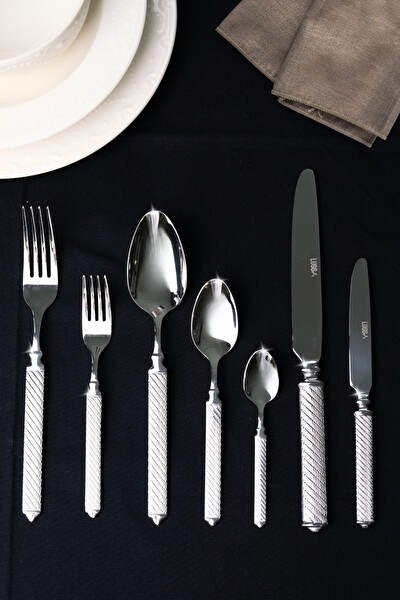 Lugga Linda Sade Çatal Kaşık Bıçak Takımı 12 Kişilik 84 Parça