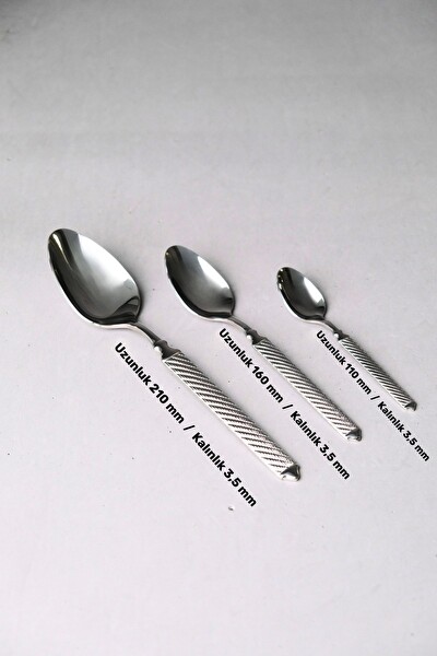 Lugga Linda Sade Çatal Kaşık Bıçak Takımı 12 Kişilik 84 Parça