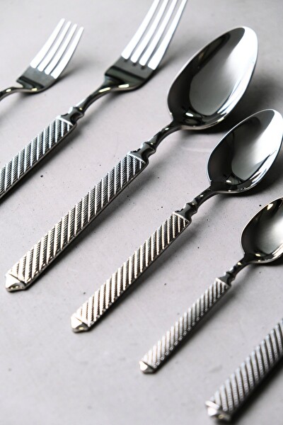 Lugga Linda Sade Çatal Kaşık Bıçak Takımı 12 Kişilik 84 Parça