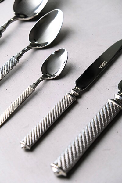 Lugga Linda Sade Çatal Kaşık Bıçak Takımı 12 Kişilik 84 Parça