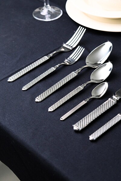 Lugga Linda Sade Çatal Kaşık Bıçak Takımı 12 Kişilik 84 Parça