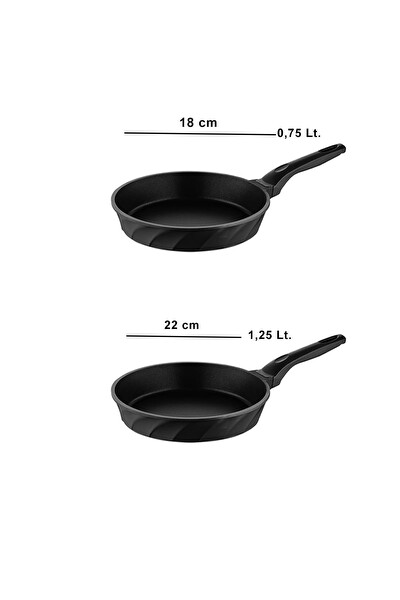 Amboss Kuvars 2 Parça Döküm Titanyum Kaplama Tava Seti 18-22 CM