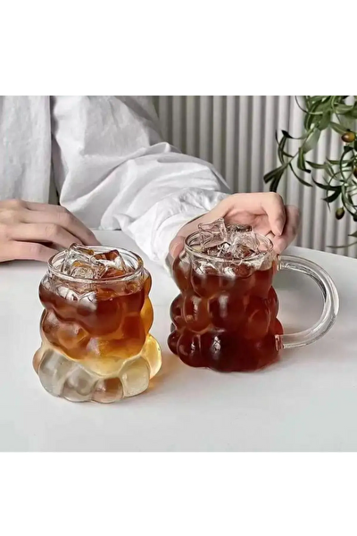 Kitchen Design Lab Yeni Nesil 350 ML Üzüm Tasarımlı Borosilikat Cam Kupa Bardak 4 Adet - 2430