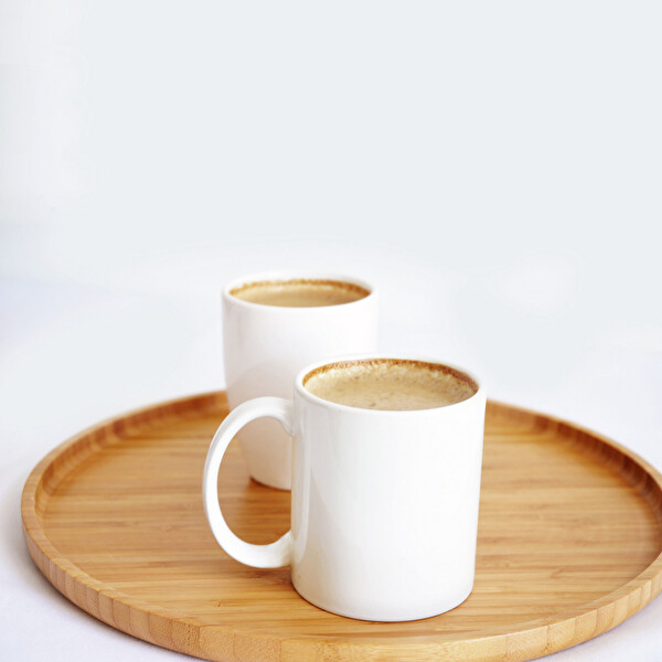 Bambum Cappuccino Daire Tepsi