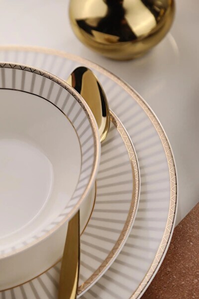 Kütahya Porselen Bone Kalipso 27 Parça 6 Kişilik Yemek Takımı