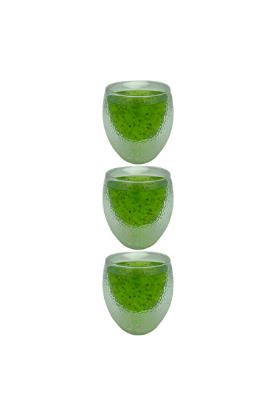 Kitchen Design Lab Çift Cidarlı Buzlu 250 ML Cam Kupa Seti 3 Adet 2220