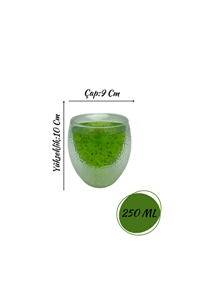 Kitchen Design Lab Çift Cidarlı Buzlu 250 ML Cam Kupa Seti 6 Adet 2220