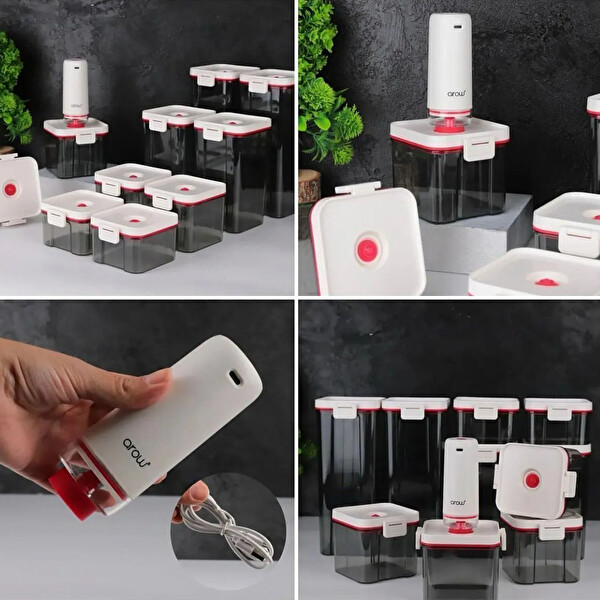 Arow Morlimon Vakum Makineli Saklama Kabı Seti 10'lu - 1 Vakum Makinesi