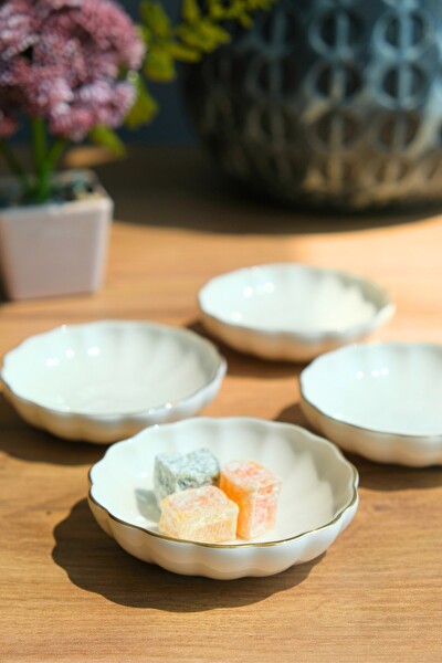 Kütahya Porselen Bone Luz Kase Altın File 4 Parça 8 CM BNLZF08KSS220