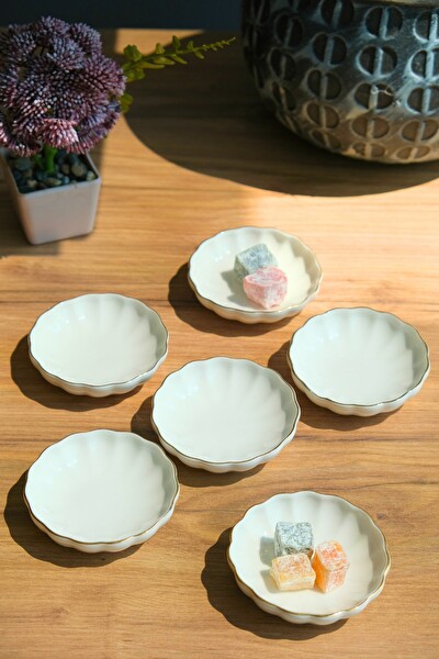 Kütahya Porselen Bone Luz Kase Altın File 6 Parça 8 CM BNLZF08KSS220