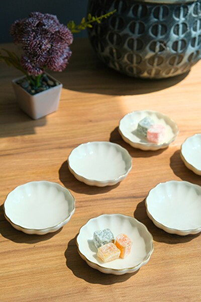 Kütahya Porselen Bone Luz Kase Altın File 6 Parça 8 CM BNLZF08KSS220