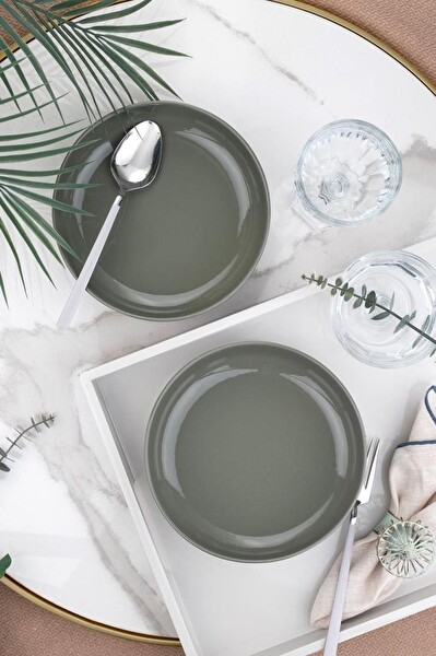 Kütahya Porselen Moderna 2'li 20 CM Kase Gri