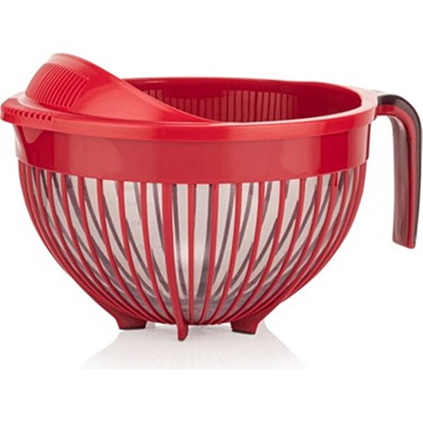 Qlüx İdeas Qmix Pirinç Süzgeci Kırmızı 3000 ML 22 CM