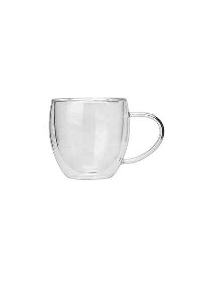 Kitchen Design Lab Yeni Tasarım Çift Cidarlı 250 ML Kulplu Cam Kupa 6 Adet - 2037