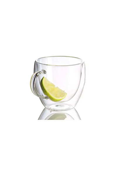 Kitchen Design Lab Çift Cidarlı Kulplu 250 ML Cam Kupa 3 Adet - 2037