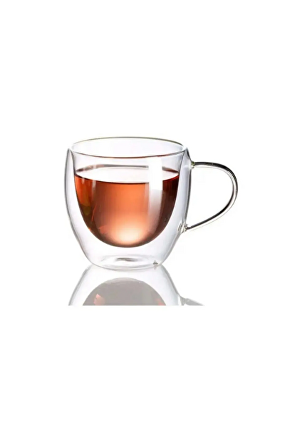 Kitchen Design Lab Çift Cidarlı Kulplu 250 ML Cam Kupa 3 Adet - 2037