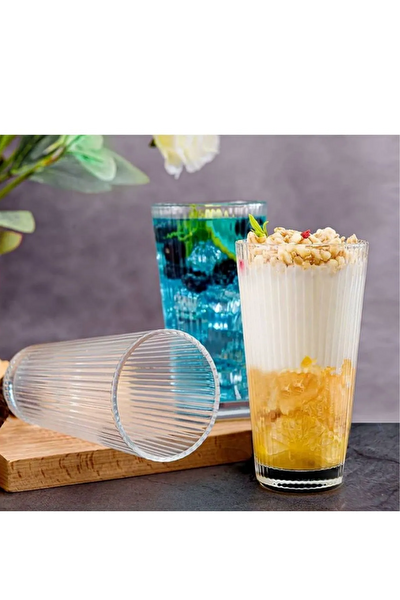 Kitchen Design Lab 400 ML Sarı Borosilikat Cam Yuvarlak Kulplu Kupa 4 Adet