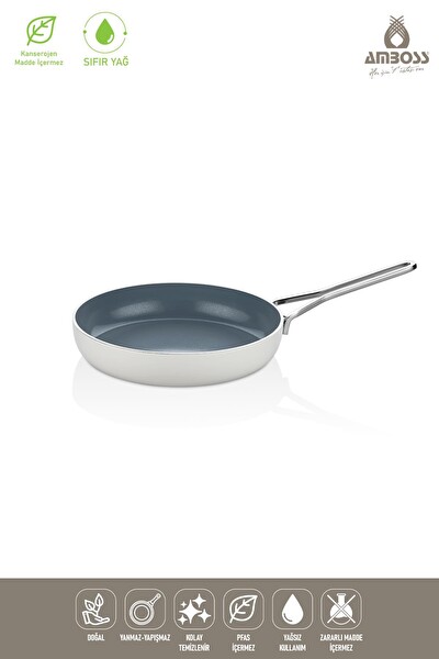 Amboss Sera Nova Yanmaz Yapışmaz Beyaz Seramik Tava 26 CM