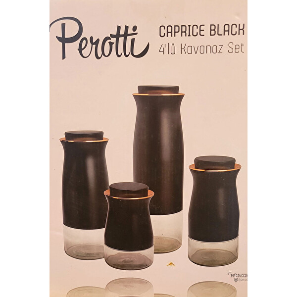 Perotti Caprice 4'lü Kavanoz Set Siyah