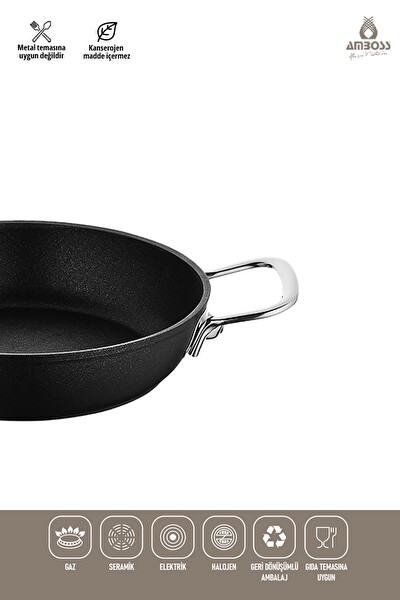 Amboss Dark Yanmaz Yapışmaz Titanyum Kaplama Sahan 20 CM