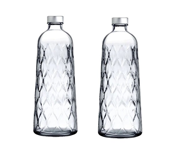 Paşabahçe Leafy 2'li Metal Kapaklı Su Şişesi Sürahi 1035 CC